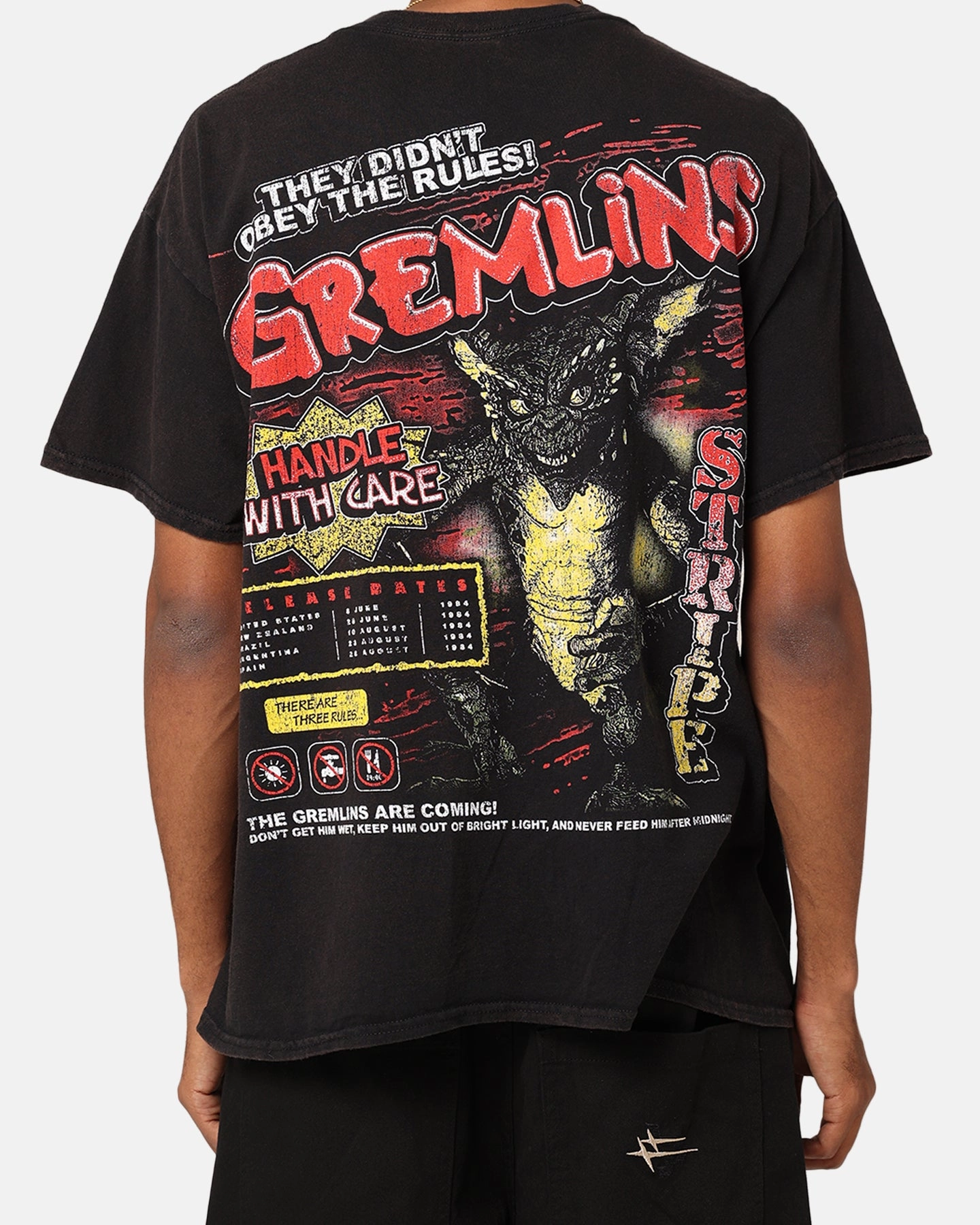 Goat Crew X Gremlins Gremlins Obey Vintage T-Shirt Black Wash Yarn Dyed Stripes Cozy Look Wear