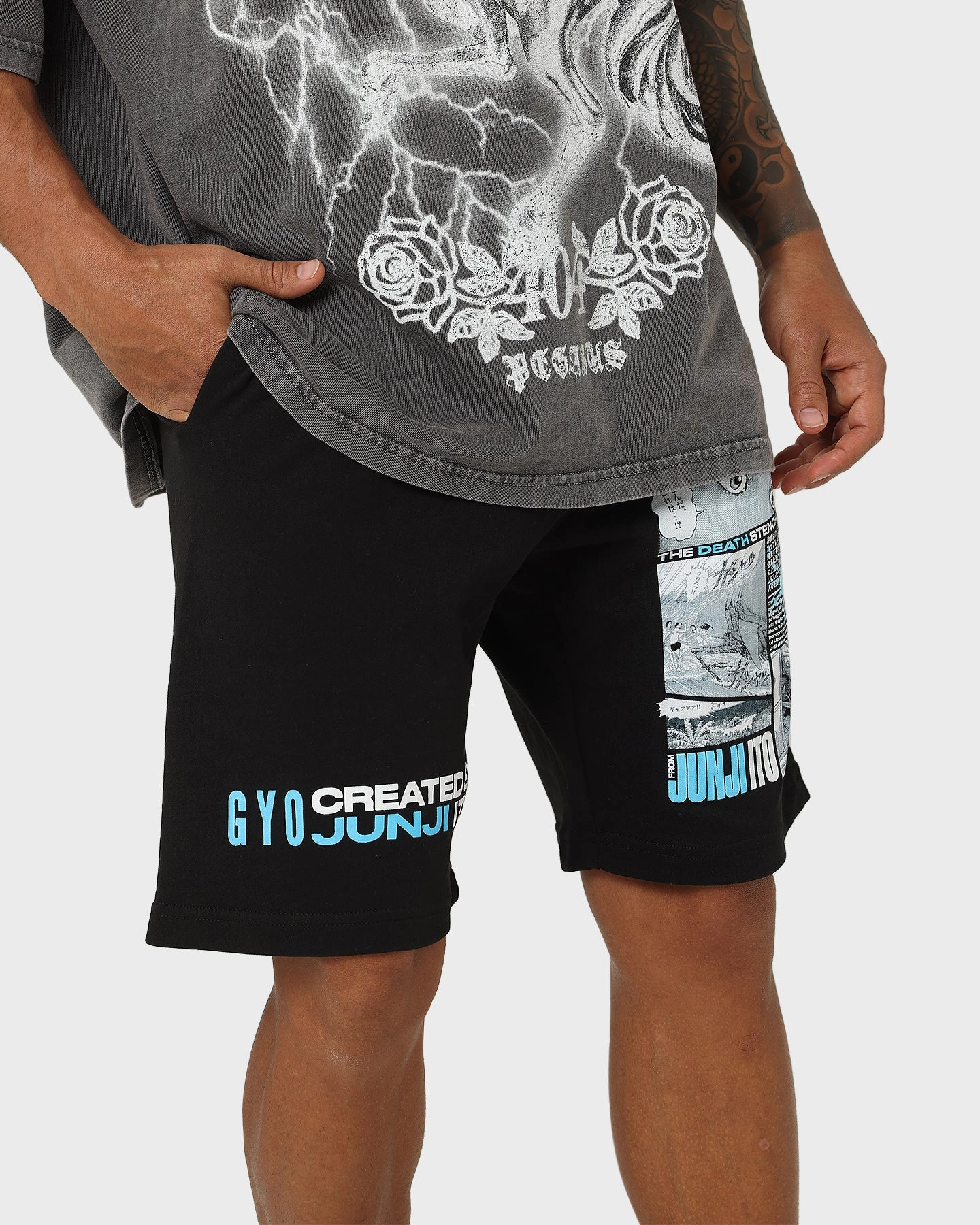Goat Crew X Gyo Gyo Shorts Black Smooth Jersey Texture anti static