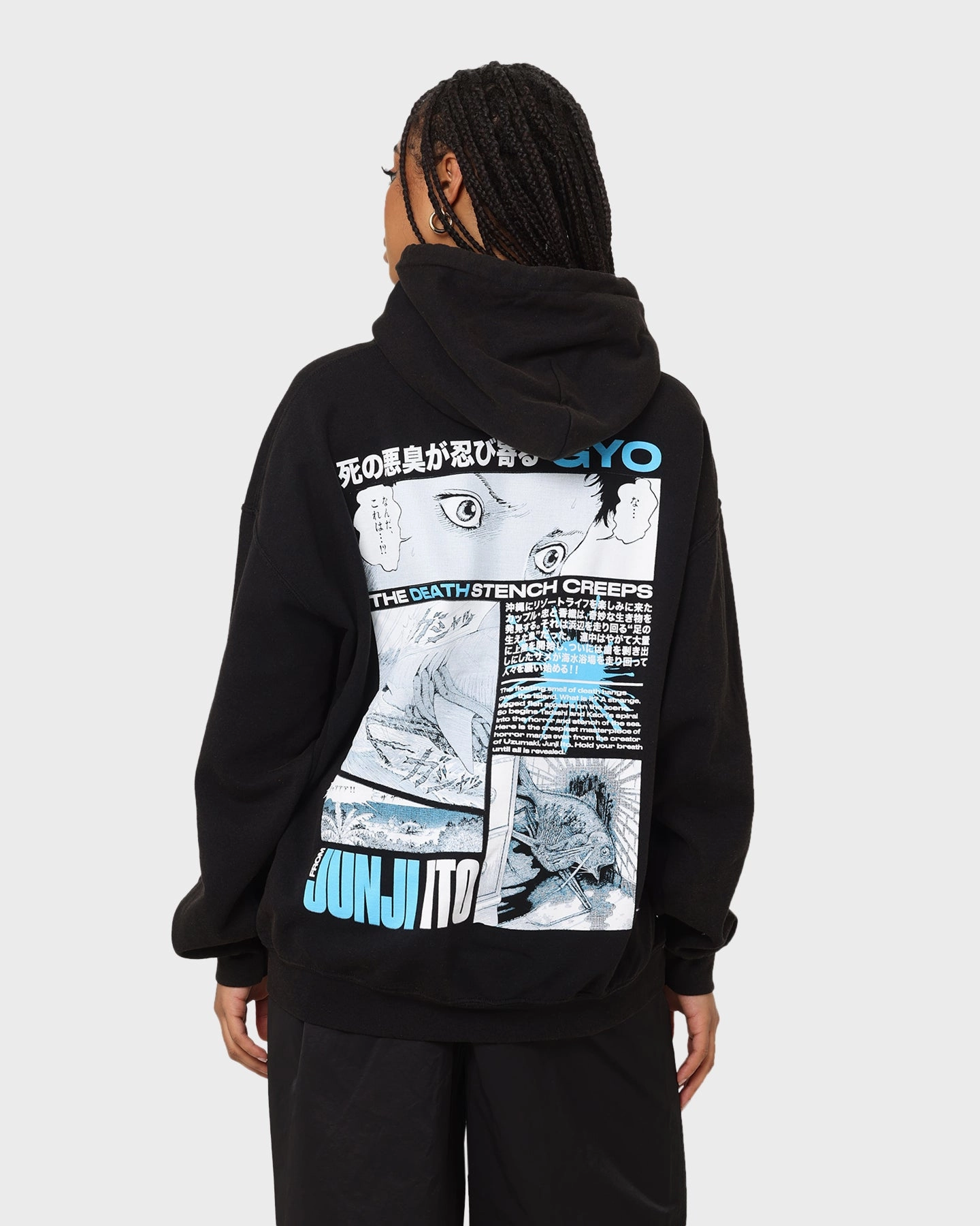 Dual Layer Ventilation Goat Crew X Gyo Gyo Vintage Hoodie Washed Black