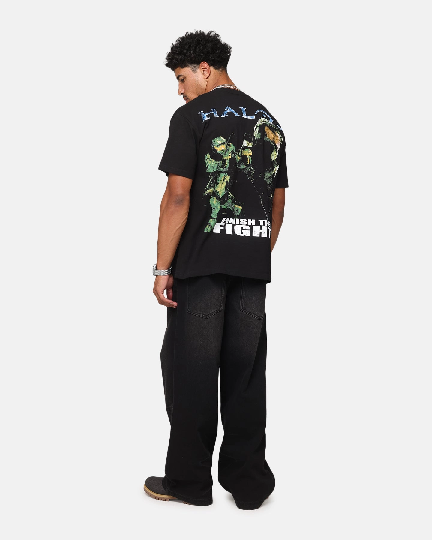 Soft And Comfortable Modern Simplicity Goat Crew X Halo Big Head Heavyweight T-Shirt Black