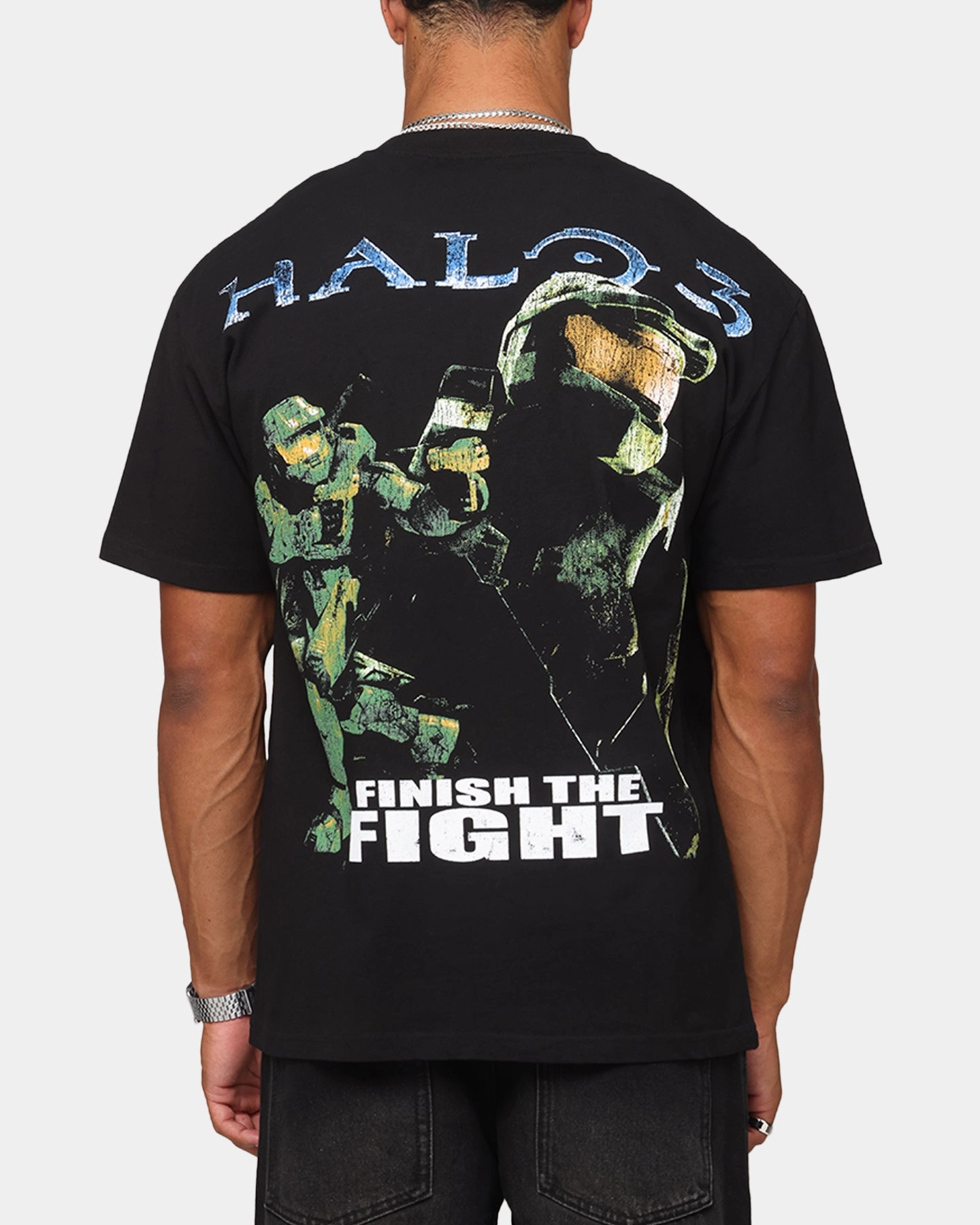 Stain Resistant Goat Crew X Halo Big Head Heavyweight T-Shirt Black