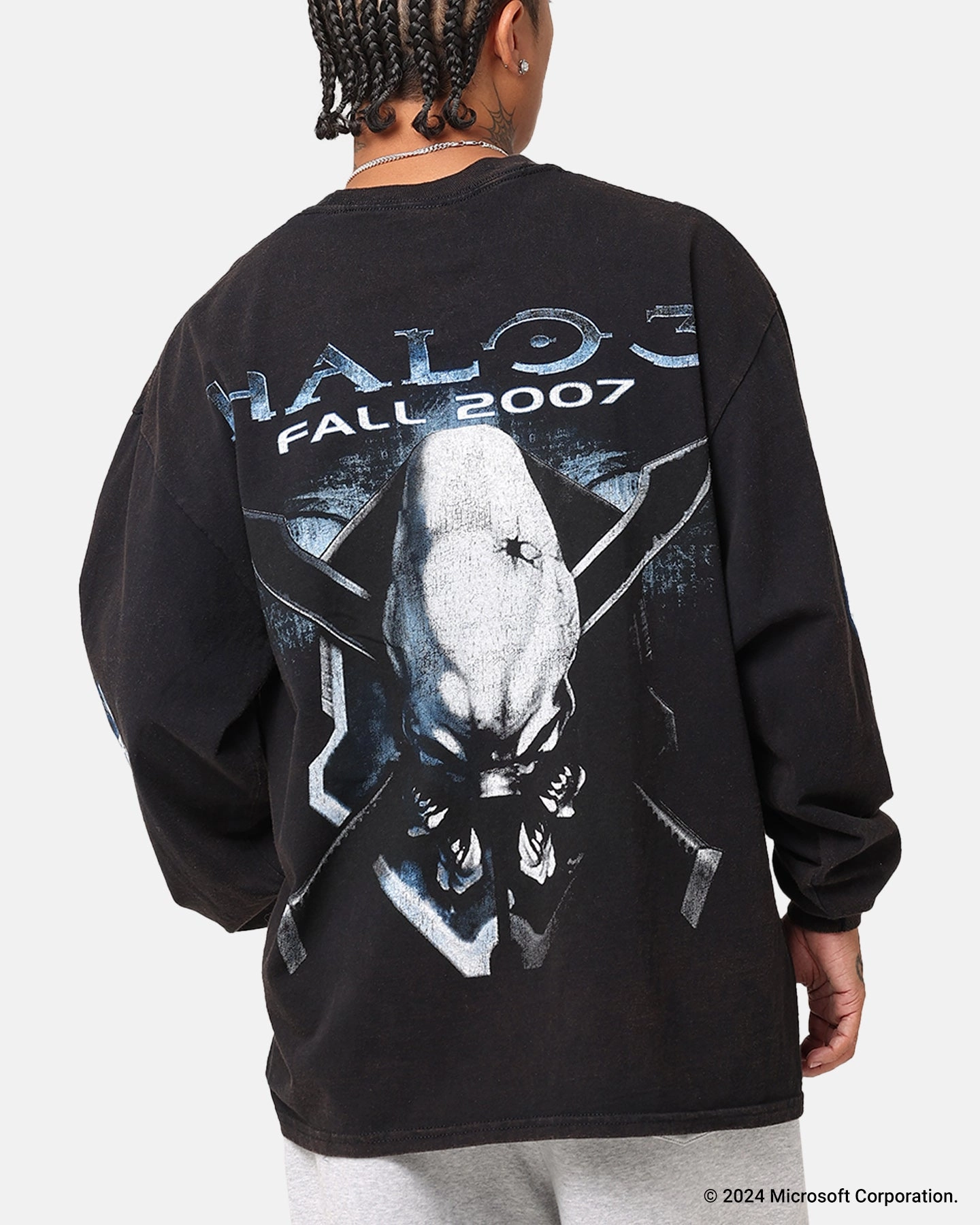Goat Crew X Halo Halo Legendary Long Sleeve T-Shirt Black Wash Trendy Wear Comfy Layering