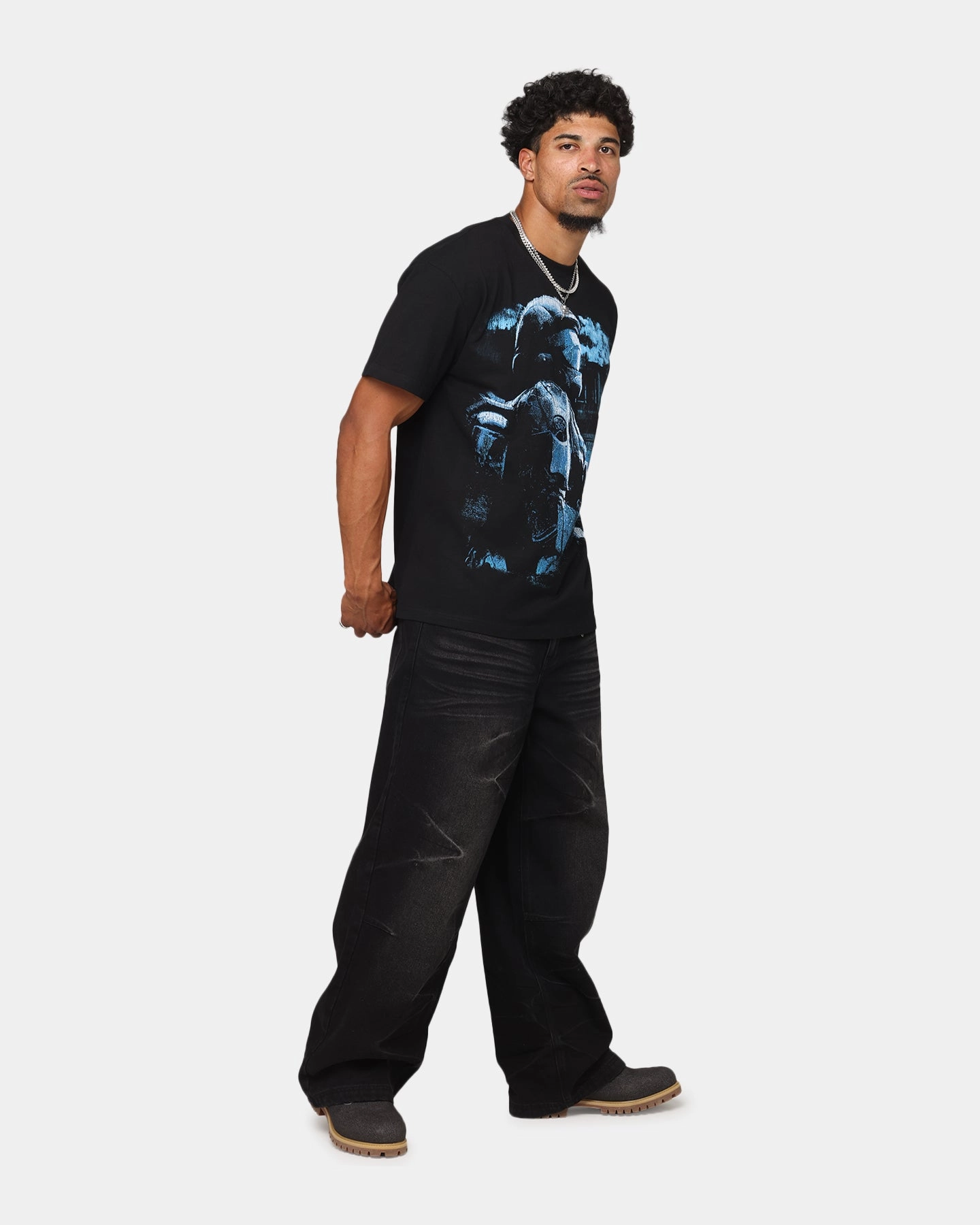 Beachwear Stretchable Knit Goat Crew X Halo Halo ODST Heavyweight T-Shirt Black