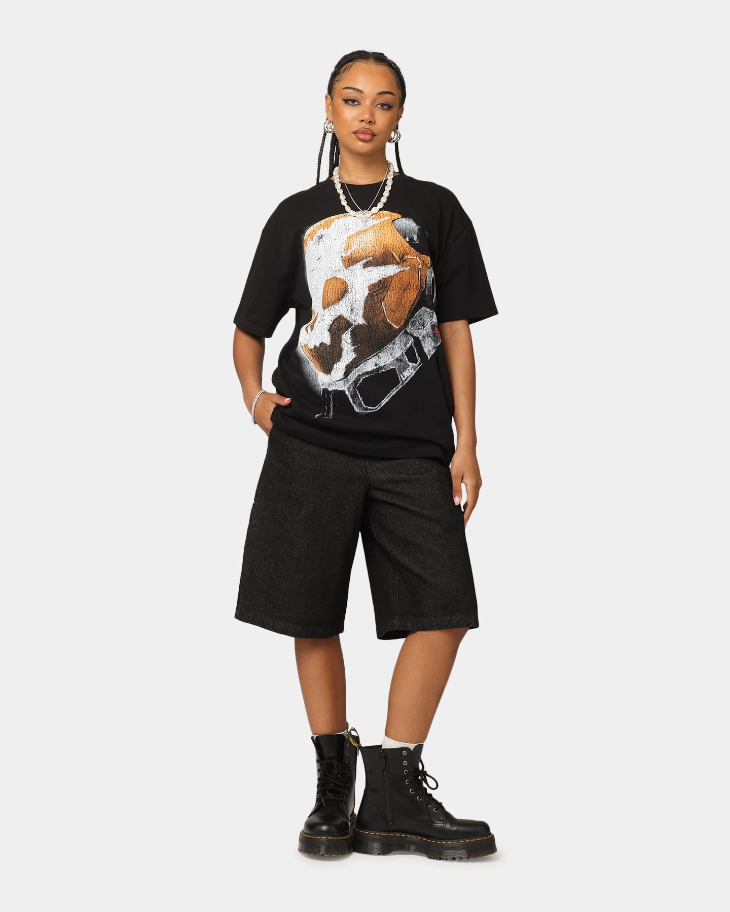 Running Gear Casual and cool Goat Crew X Halo Halo Reach Emile Big Head Heavyweight T-Shirt Black