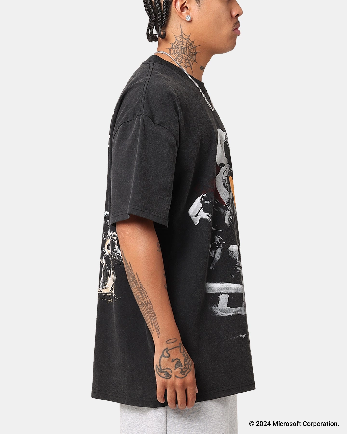 Goat Crew X Halo Halo Reach Vintage T-Shirt Black Acidwash Seasonal Staple Microfiber Blend