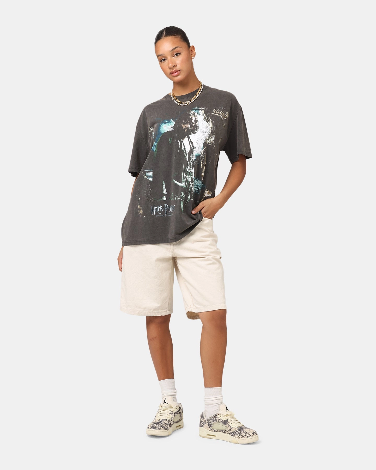 Kids playfulness High Quality Printing Goat Crew X Harry Potter Sirius Heavy T-Shirt Black Wash