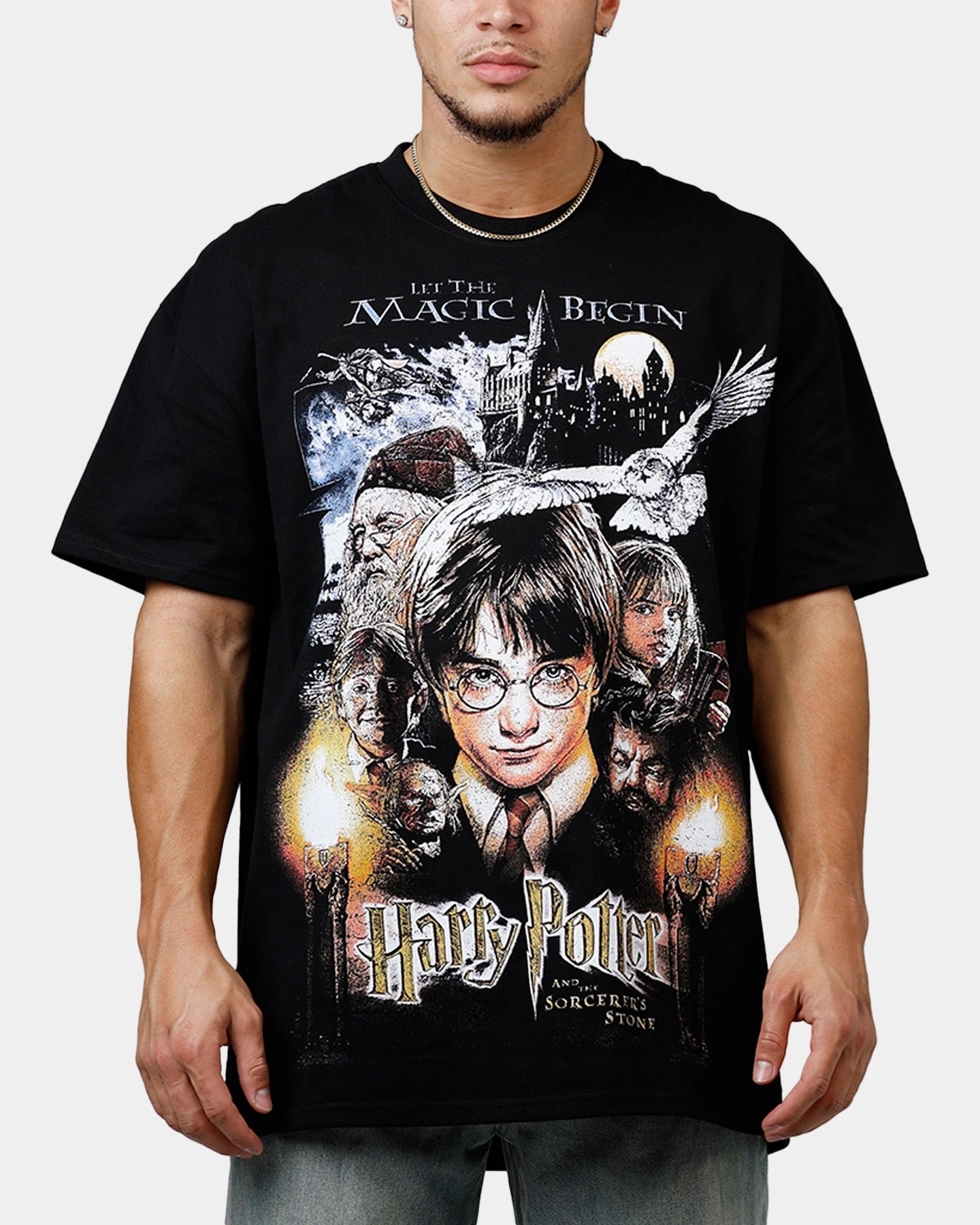 Goat Crew X Harry Potter Sorcerer's Stone Vintage T-Shirt Black Acidwas Anti Static Finish