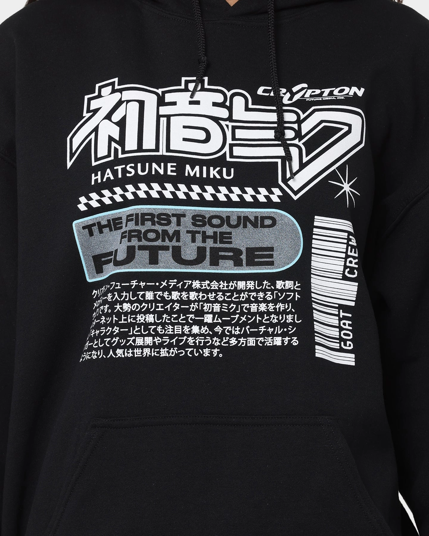 Goat Crew X Hatsune Miku Future Sound Hoodie Black Flexible Layer Concealer