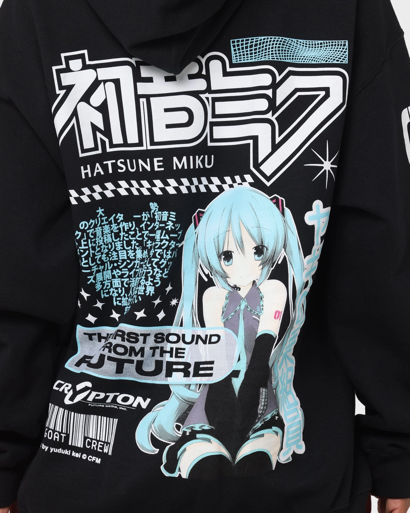 Goat Crew X Hatsune Miku Future Sound Hoodie Black cyclist construction workers