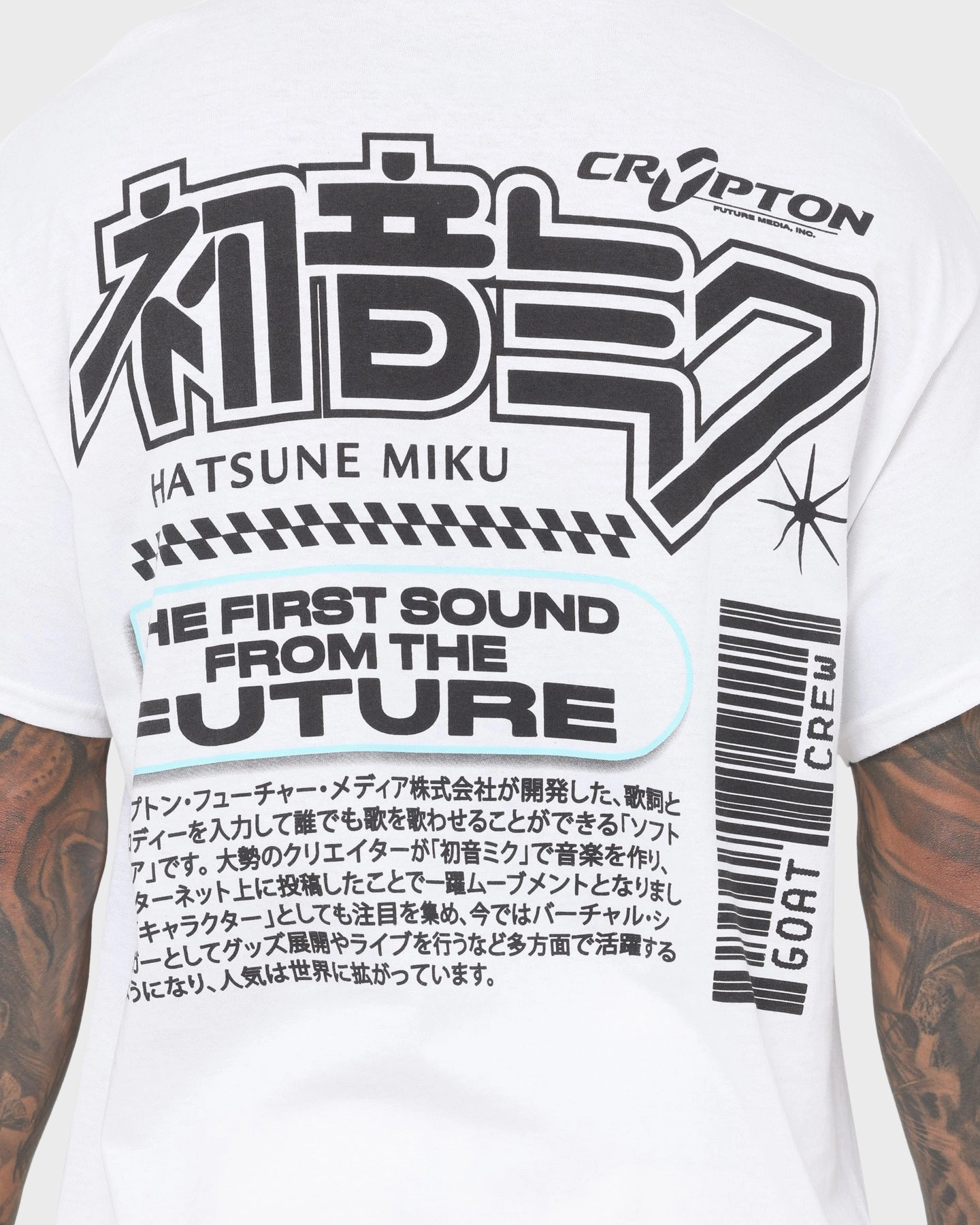 Heavyweight Weave Goat Crew X Hatsune Miku Future Sound T-Shirt White
