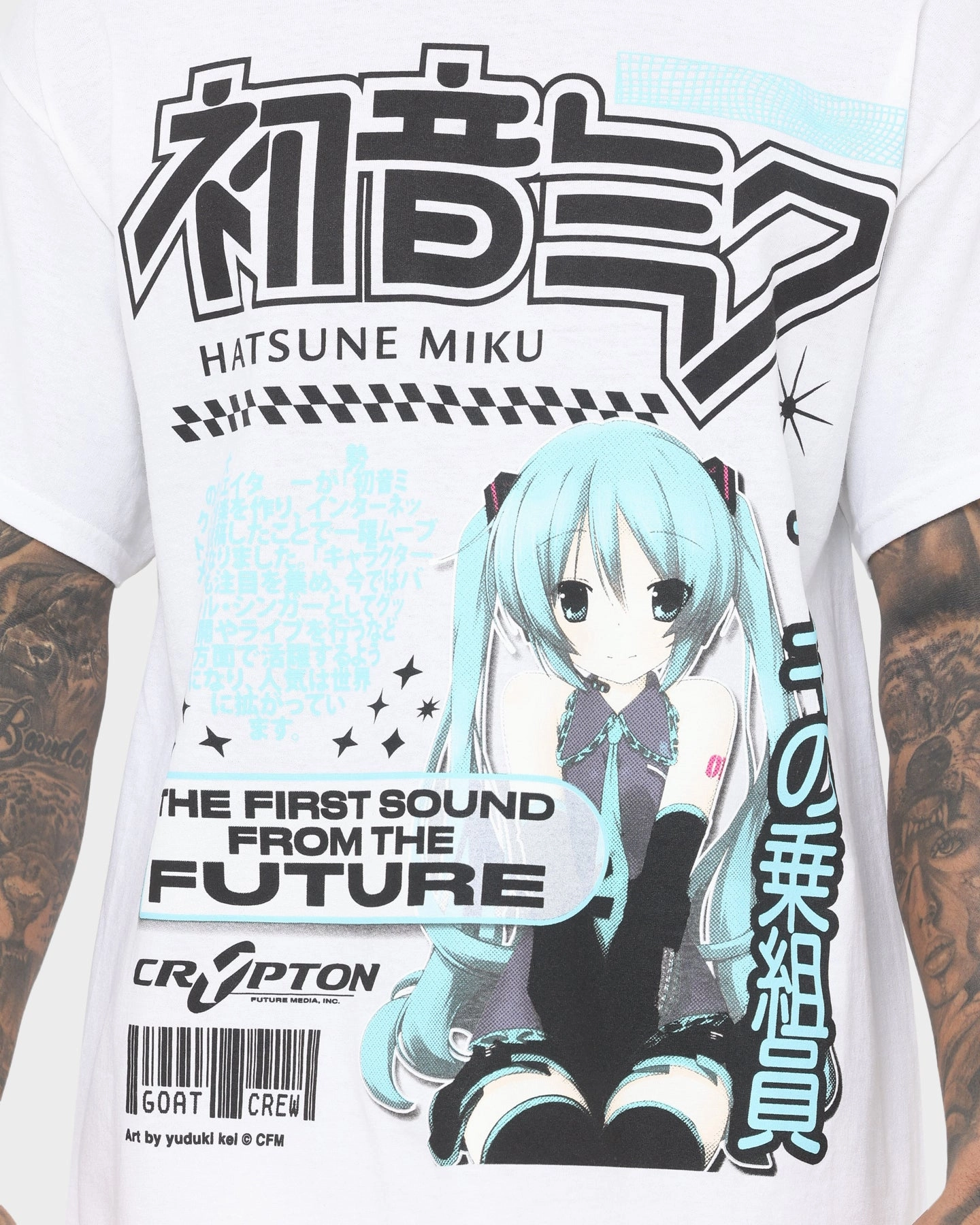 VintageWash Goat Crew X Hatsune Miku Future Sound T-Shirt White