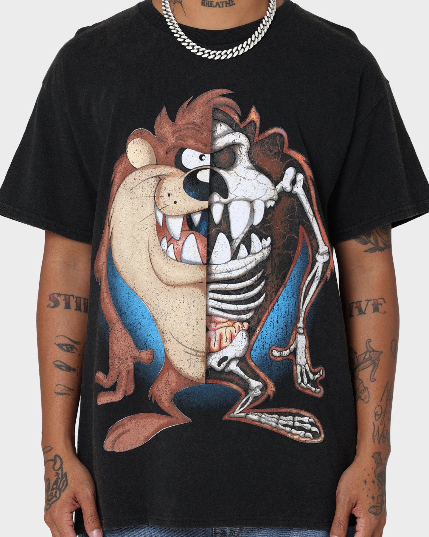 Goat Crew X Looney Tunes Tazzy Vintage T-Shirt Black Wash Comfortable clothing Soft and Relaxed