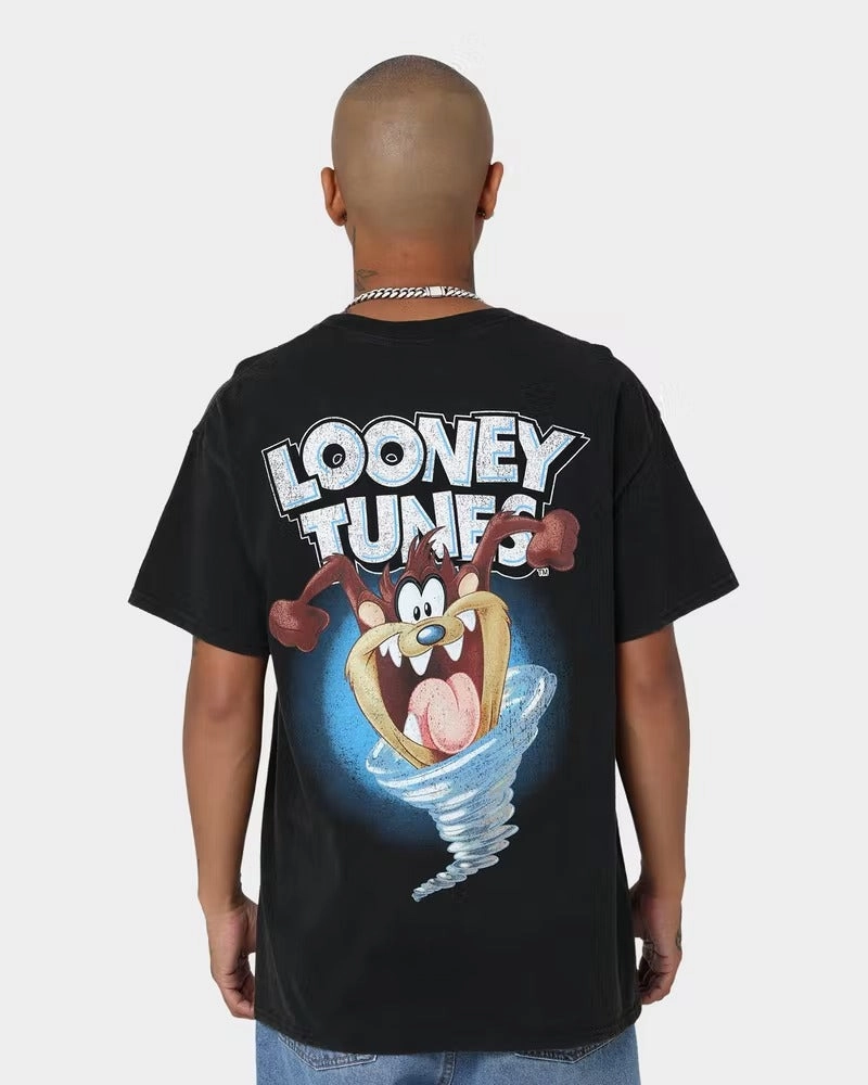 Goat Crew X Looney Tunes Tazzy Vintage T-Shirt Black Wash Daily Trend Look Trendy Casual Wear