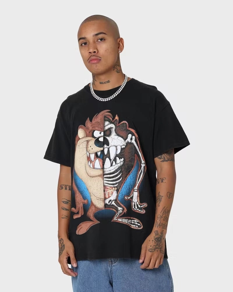 Cozy Vibe Wear Plus Size Goat Crew X Looney Tunes Tazzy Vintage T-Shirt Black Wash