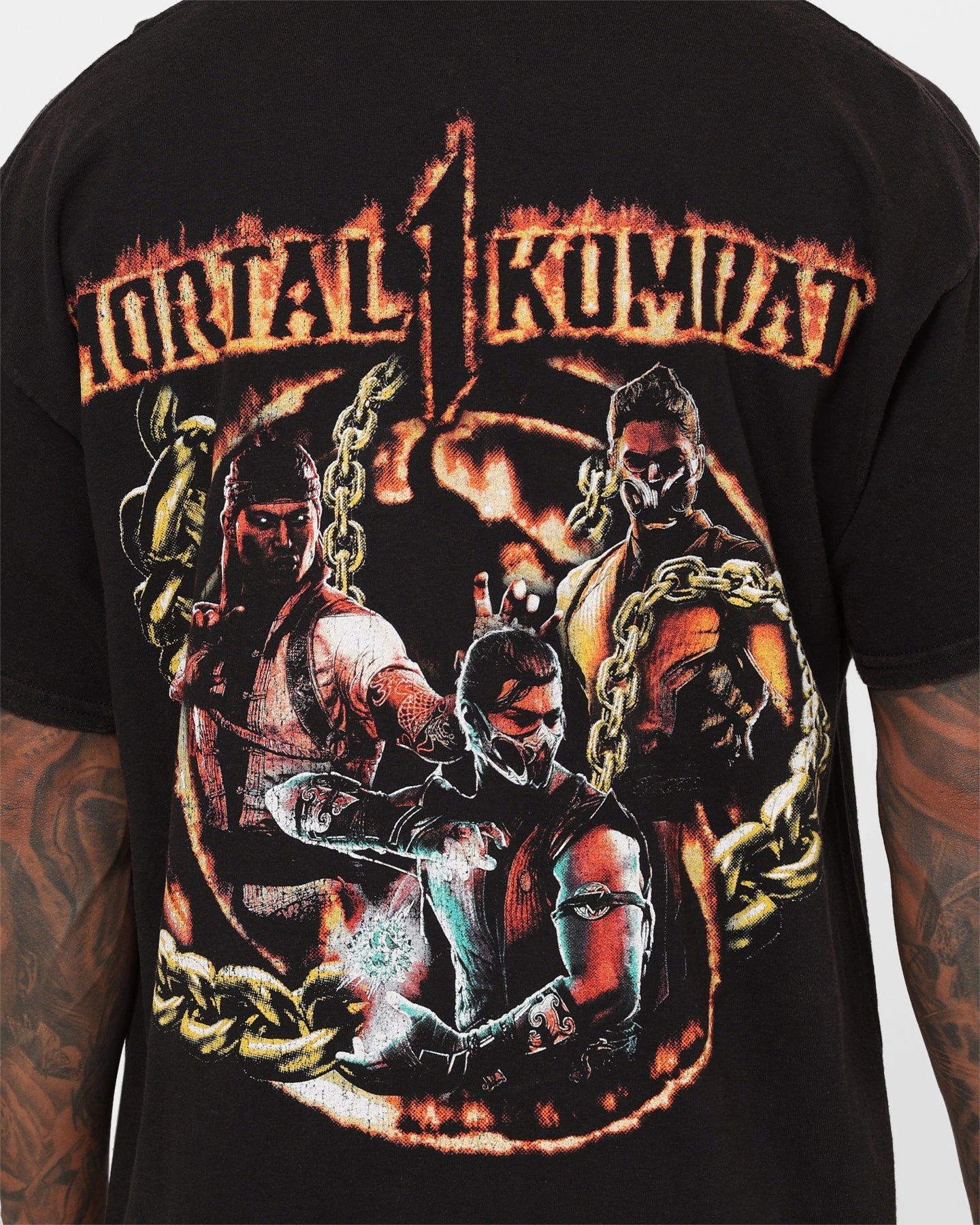 Camping practicality Goat Crew X Mortal Kombat Group Vintage T-Shirt Black Wash