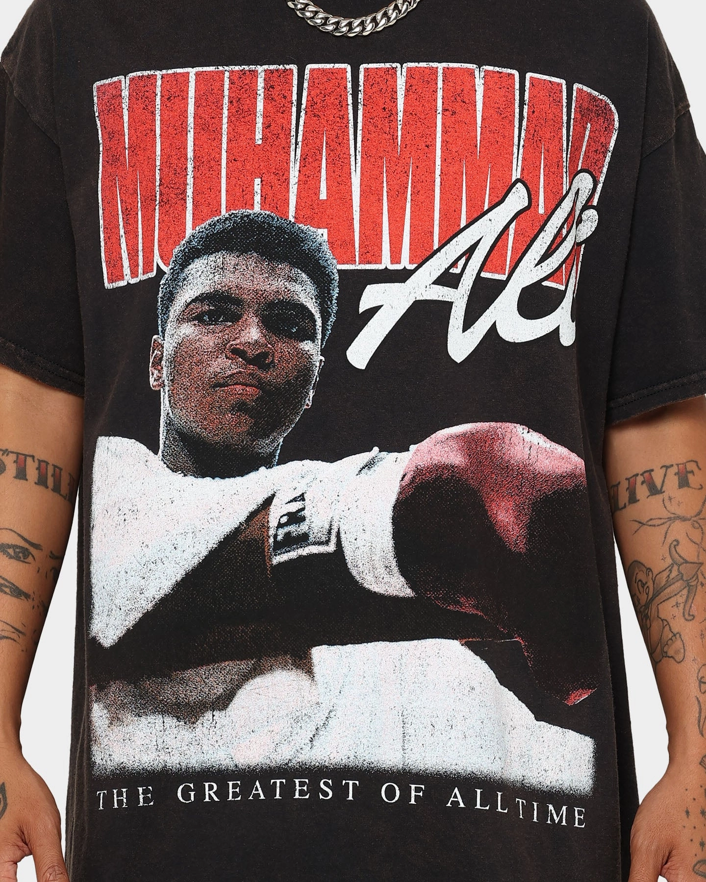 Cool Vibes Stylish Look Goat Crew X Muhammad Ali Ringer Vintage T-Shirt Black Wash