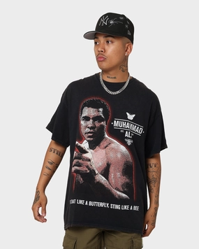 Anti Static Treatment Goat Crew X Muhammad Ali Slogan T-Shirt Black Wash