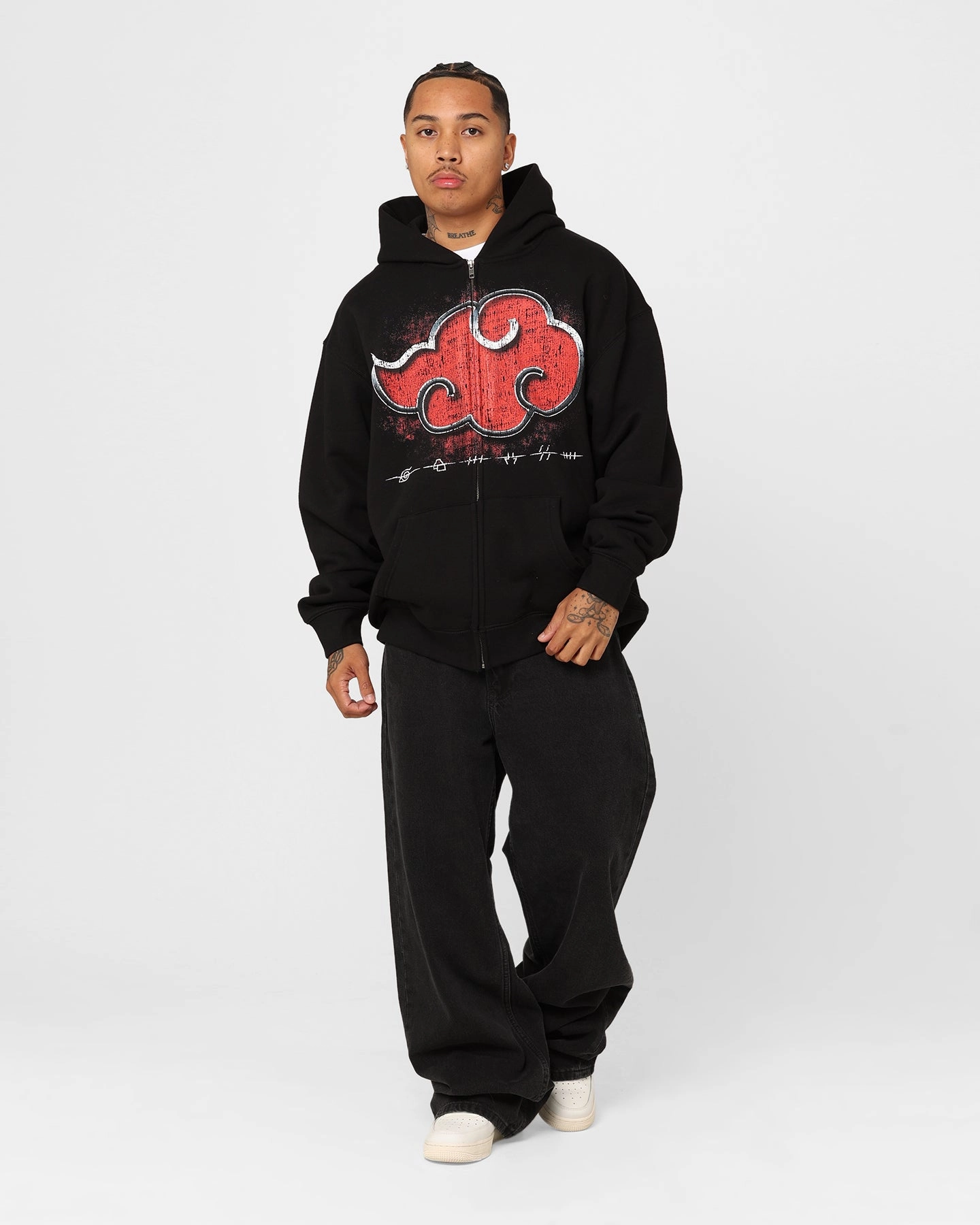 Goat Crew X Naruto Akatsuki Zip Hoodie Black Full Length Zipper