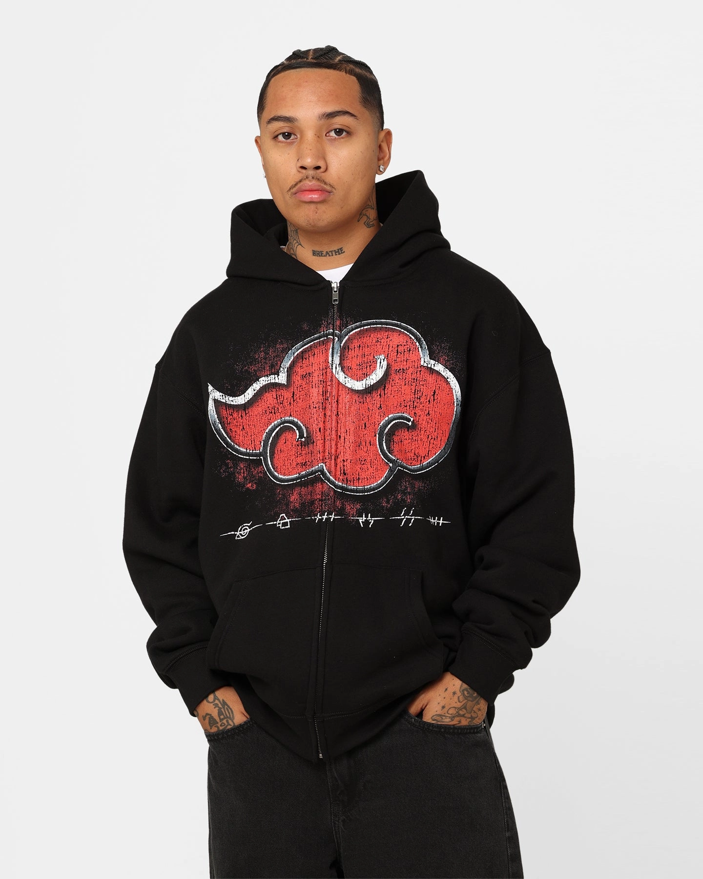 Sanction Goat Crew X Naruto Akatsuki Zip Hoodie Black