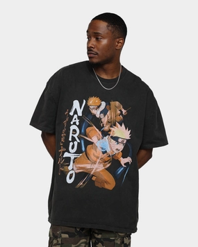 High Quality Printing Goat Crew X Naruto Heavyweight Vintage T-Shirt Black Wash