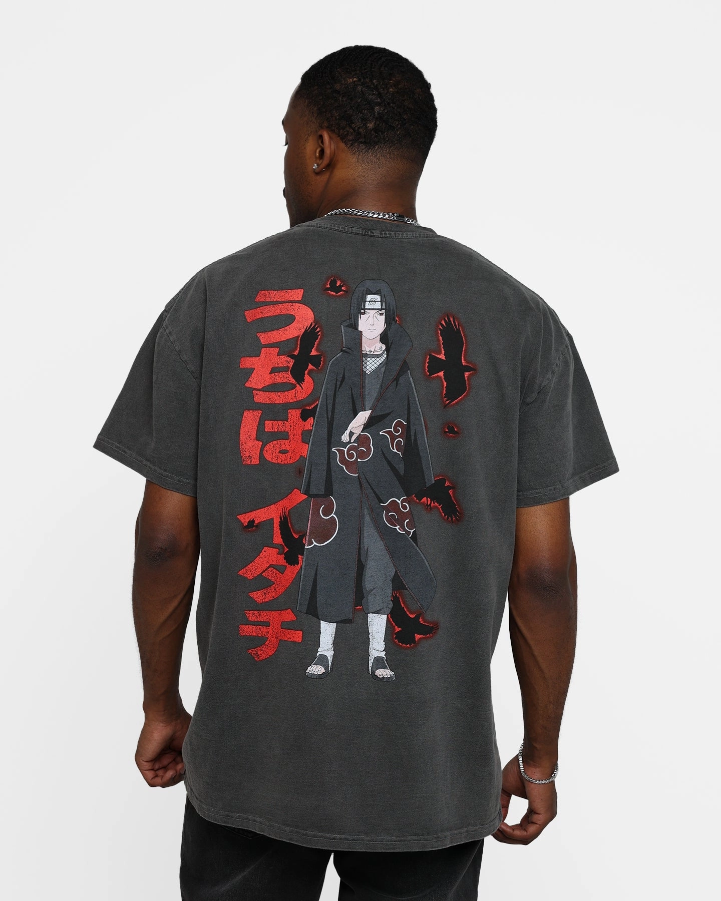 Goat Crew X Naruto Itachi Heavyweight Vintage T-Shirt Black Wash Moisture Wicking Fabric