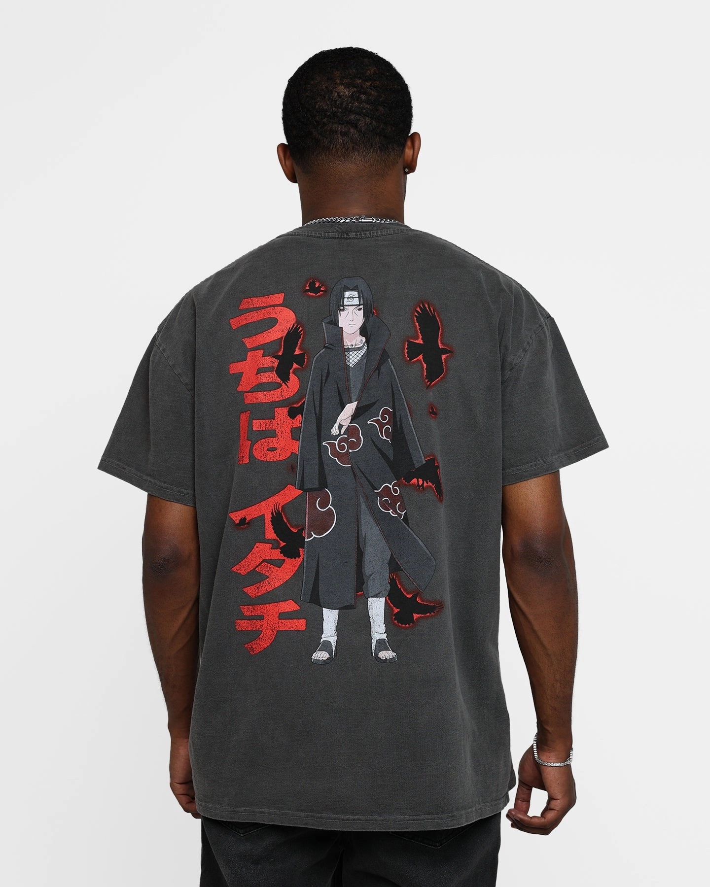 Goat Crew X Naruto Itachi Heavyweight Vintage T-Shirt Black Wash Day-to-Night Look Breathable Yarn Composition
