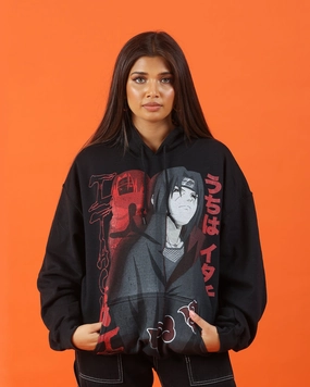 Goat Crew X Naruto Itachi Hoodie Black Software popular among adults