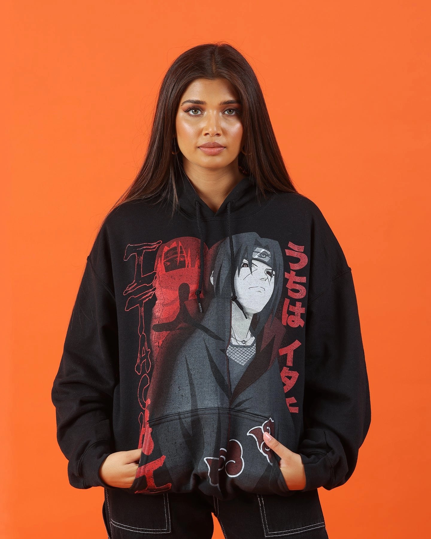 Goat Crew X Naruto Itachi Hoodie Black Software popular among adults