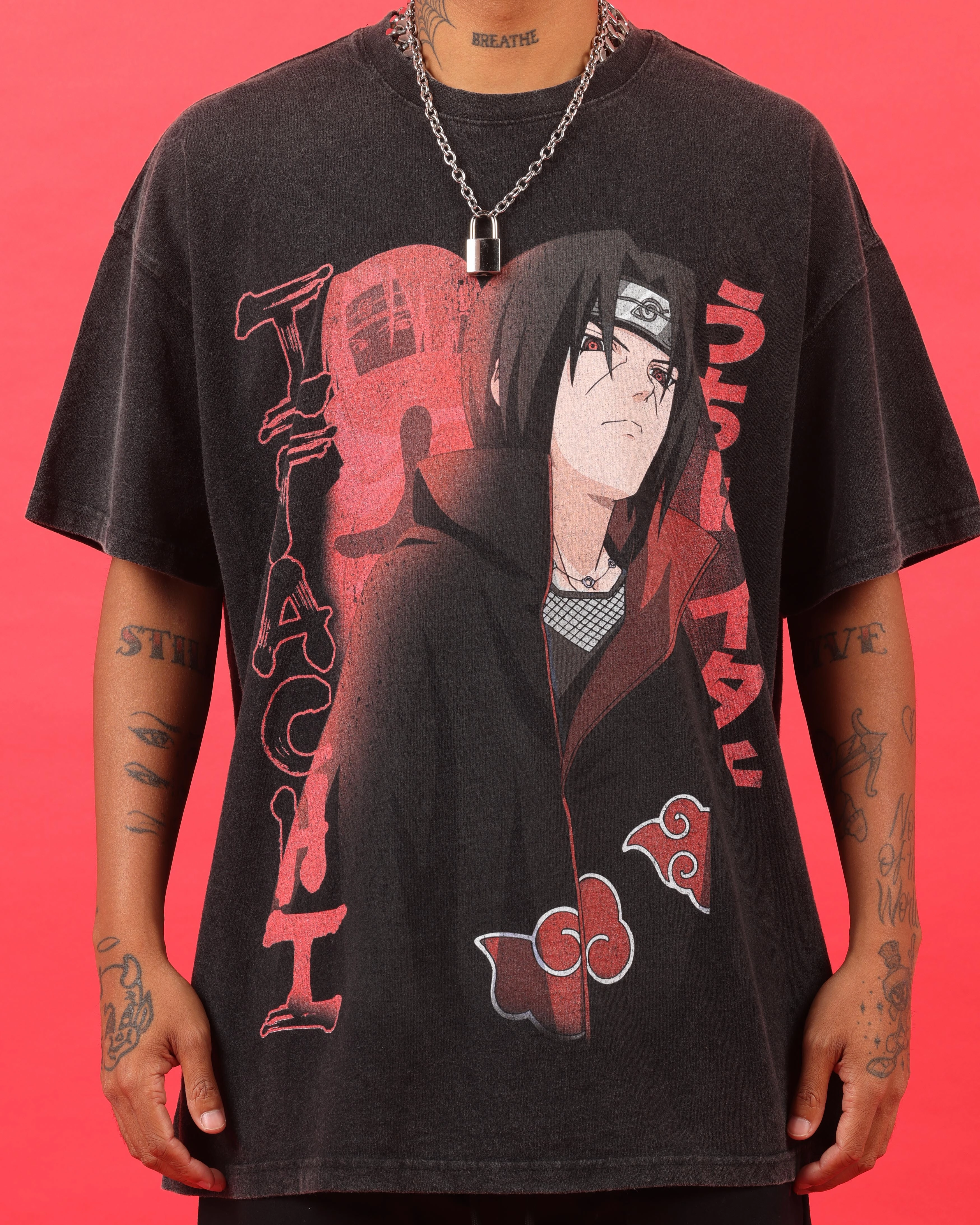 Cozy Wear Goat Crew X Naruto Itachi Premium Vintage T-Shirt Vintage Black