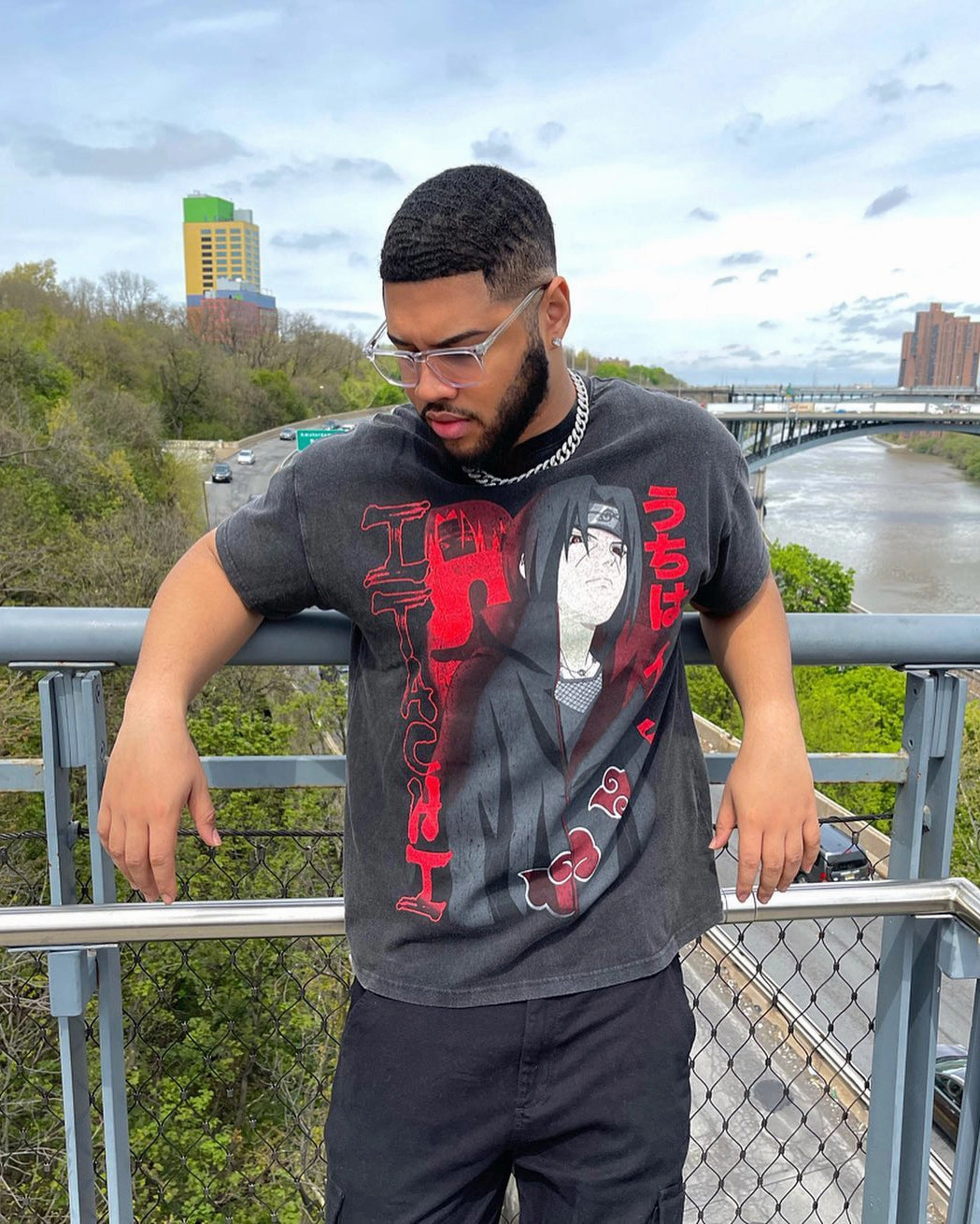 Gym workout Durable Knit Structure Goat Crew X Naruto Itachi Premium Vintage T-Shirt Vintage Black