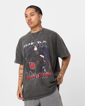 Timeless Piece Goat Crew X Naruto Itachi Uchiha Heavyweight Vintage T-Shirt Black Wash