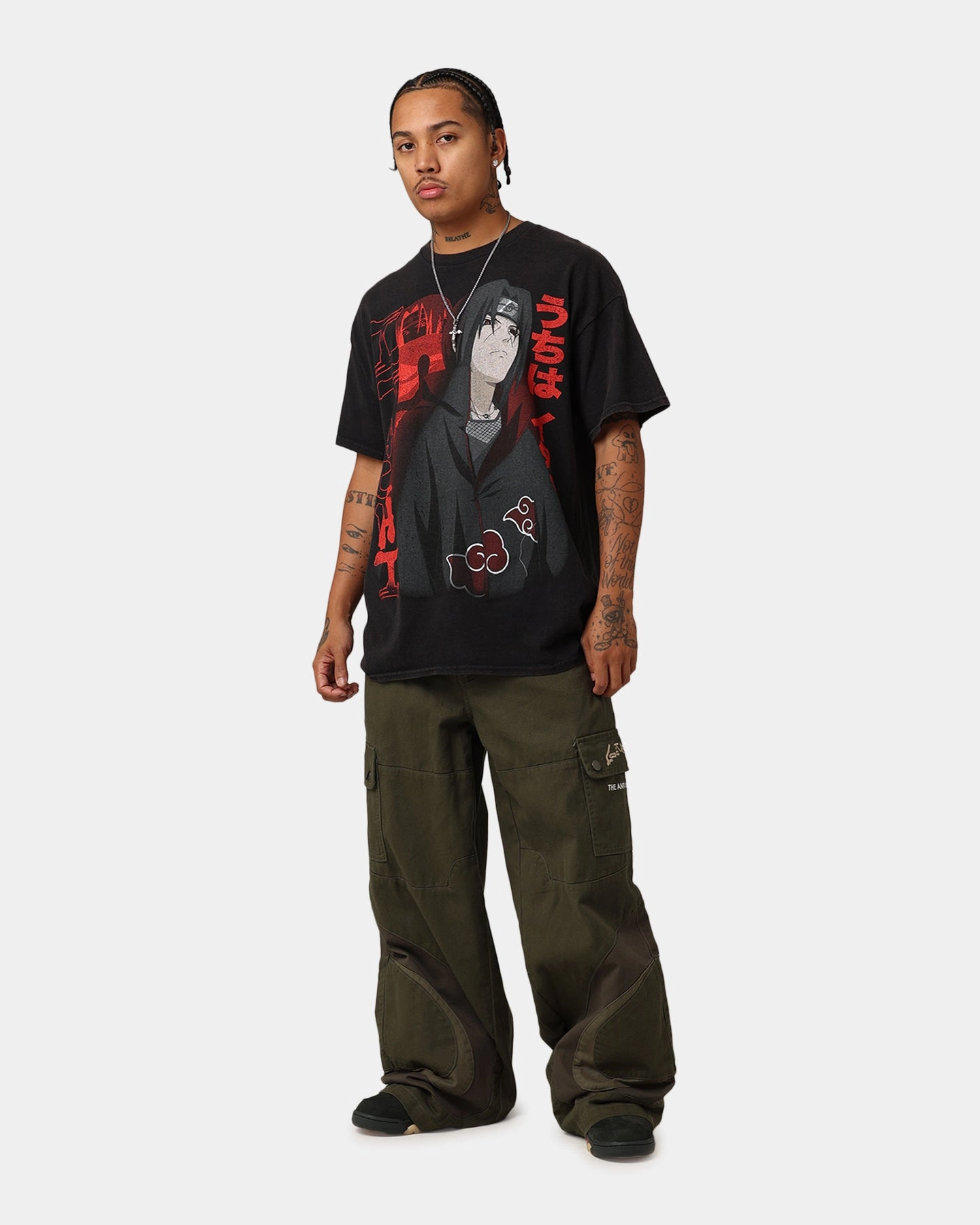 Chic Style Trend Goat Crew X Naruto Itachi Vintage T-Shirt Black Wash