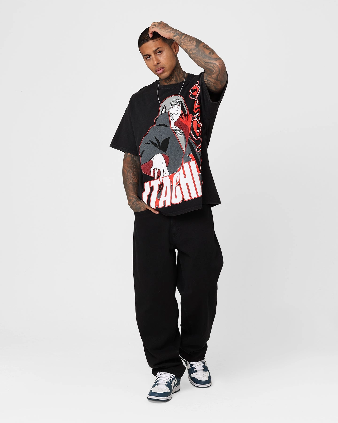 Goat Crew X Naruto Itachi Vintage T-Shirt Black Wash Classic Comfort Style Breathable touch
