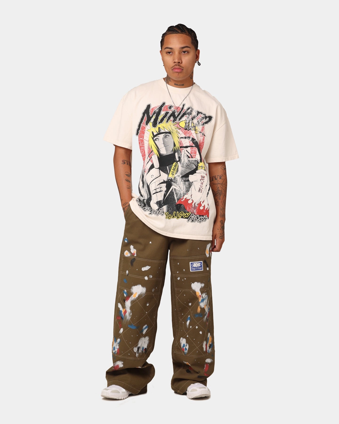 Goat Crew X Naruto Minato Namikaze Heavyweight T-Shirt Off White Unisex style