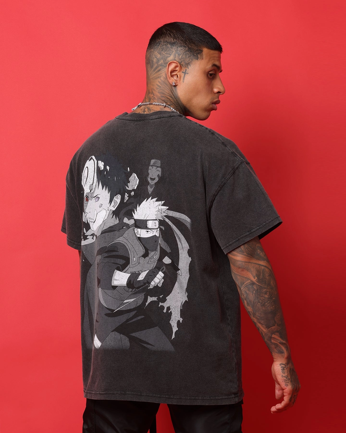 Goat Crew X Naruto Obito Heavyweight Vintage T-Shirt Vintage Black Camping attire