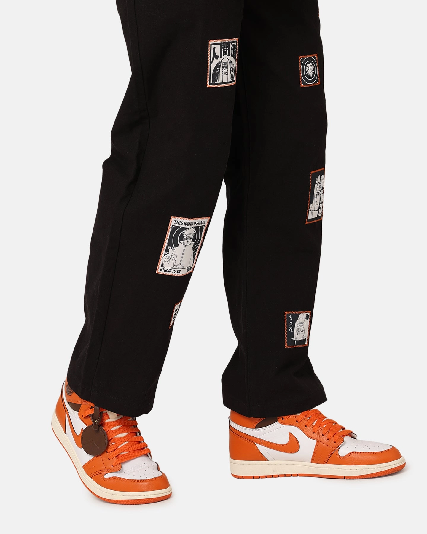 Breathable Weave Fabric Goat Crew X Naruto Pain Work Pants Black