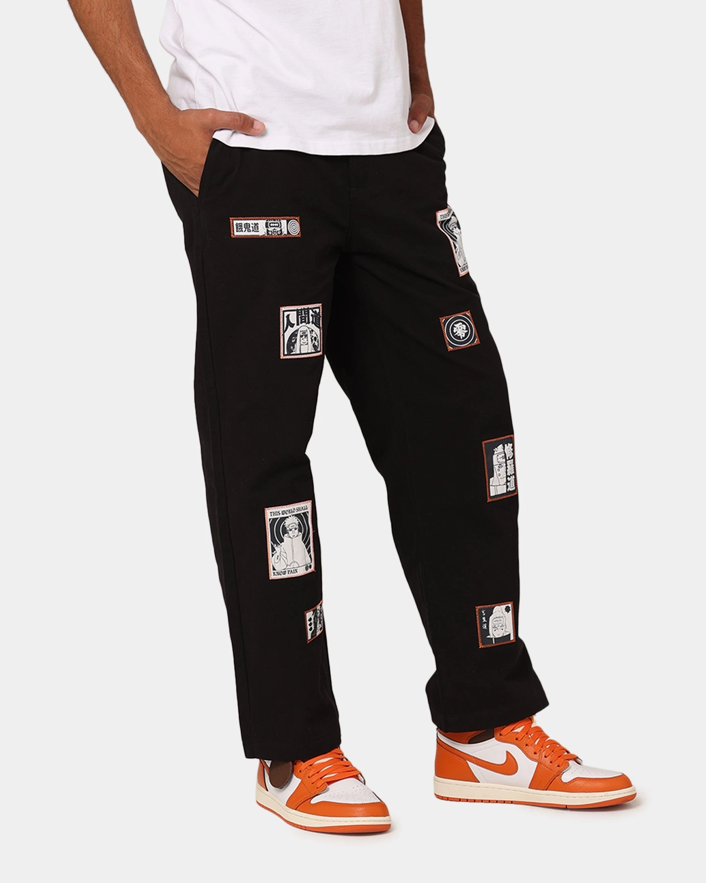 Stylish Fit HeatRegulatingLining Goat Crew X Naruto Pain Work Pants Black