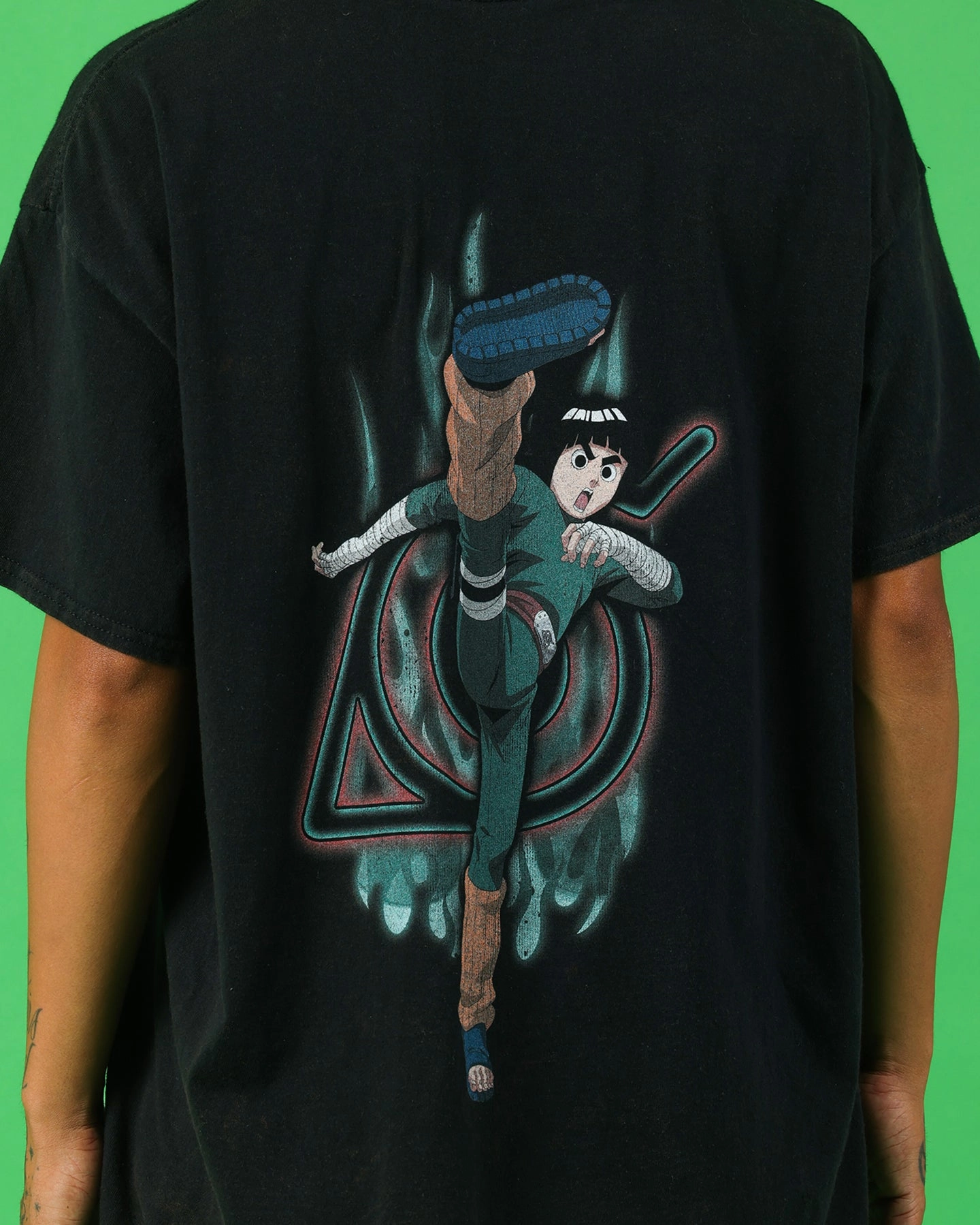 Goat Crew X Naruto Rock Lee Vintage T-Shirt Black Wash Cozy Comfort Look