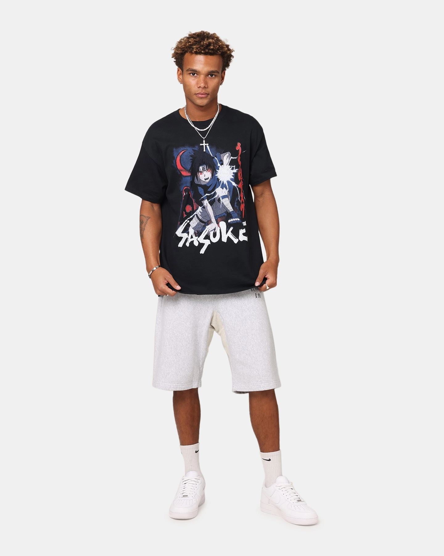 Goat Crew X Naruto Sasuke Premium Vintage T-Shirt Black Hypoallergenic Textile