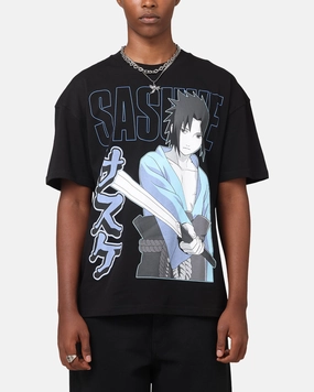 Sun Protection Goat Crew X Naruto Sasuke T-Shirt Black