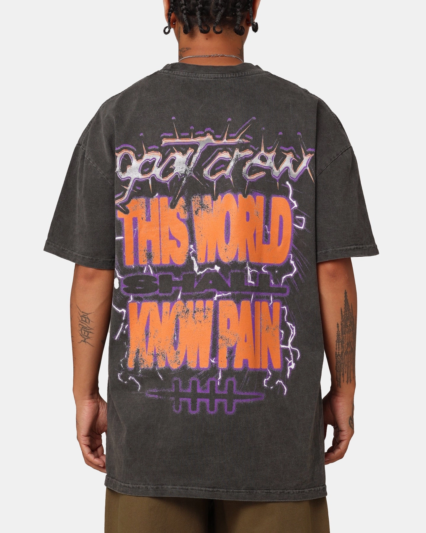 Goat Crew X Naruto Six Paths Of Pain Heavyweight T-Shirt Black Wash Anti Static Finish