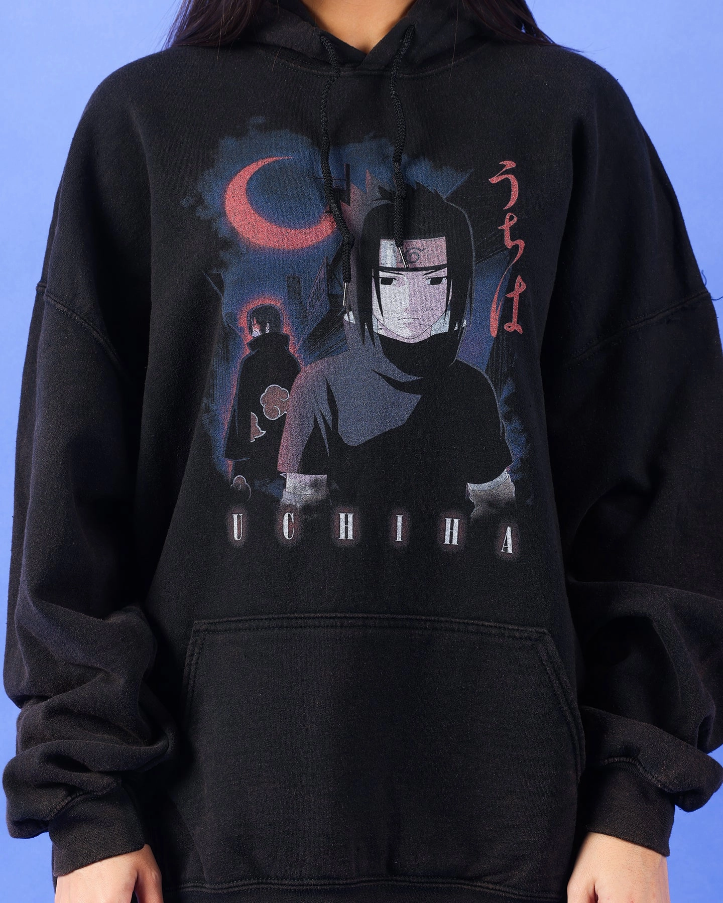 Goat Crew X Naruto Uchiha Vintage Hoodie Black Wash Neutral Tones divers