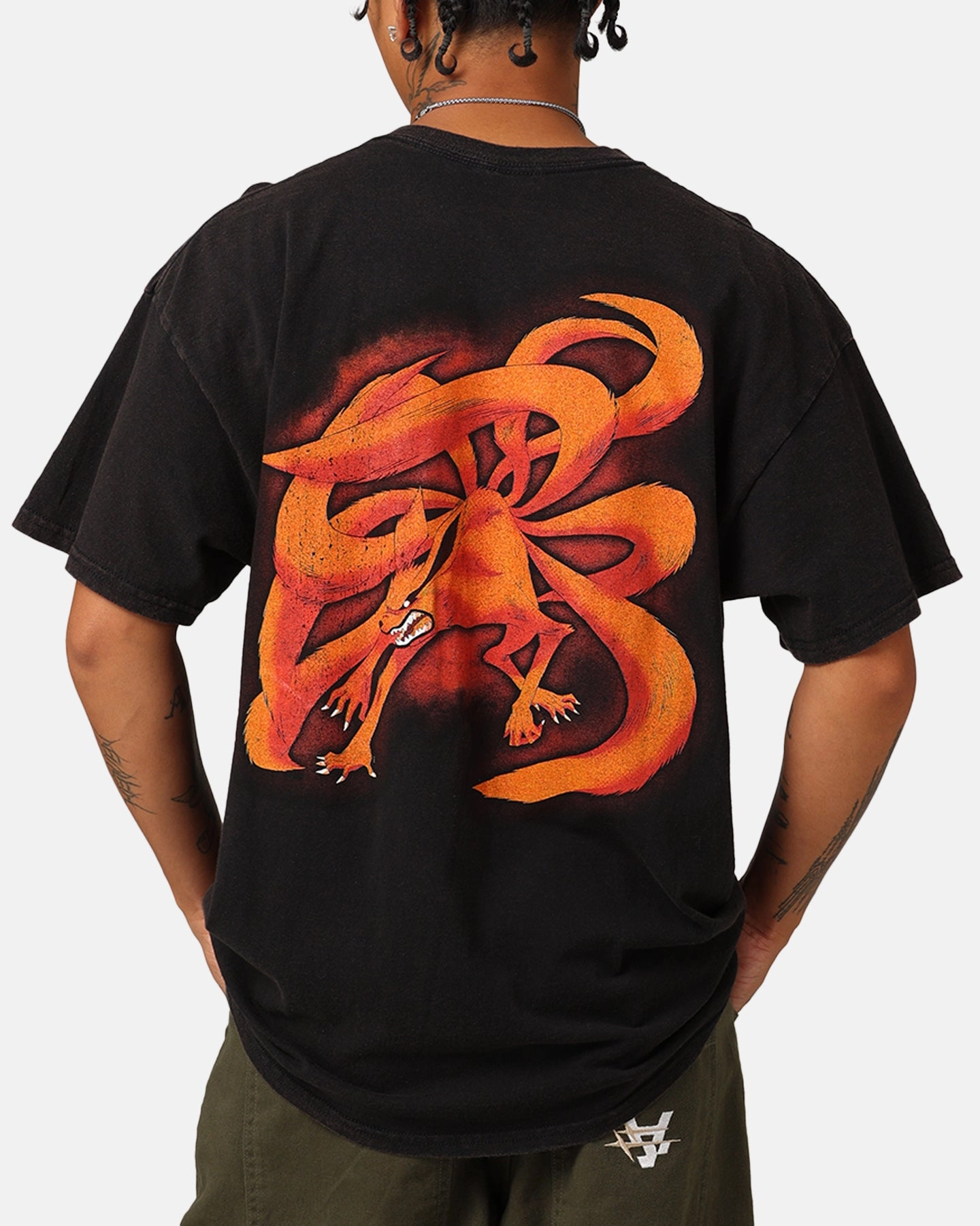 Goat Crew X Naruto Vintage T-Shirt Black Wash Striped Pattern