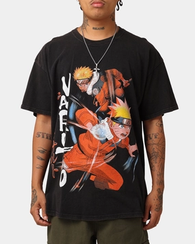 Oversized Silhouette Goat Crew X Naruto Vintage T-Shirt Black Wash