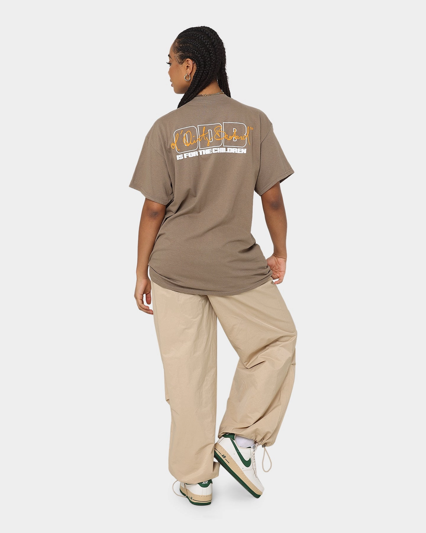 Layering Essential No Shrink Technology Goat Crew X Ol' Dirty Bastard Children T-Shirt Brown