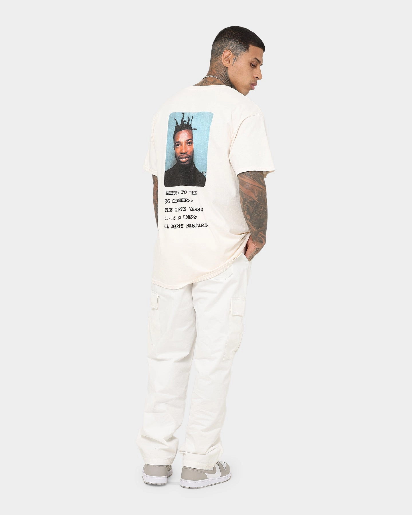 Goat Crew X Ol' Dirty Bastard ID Card Short Sleeve T-Shirt Off White Summer Essential