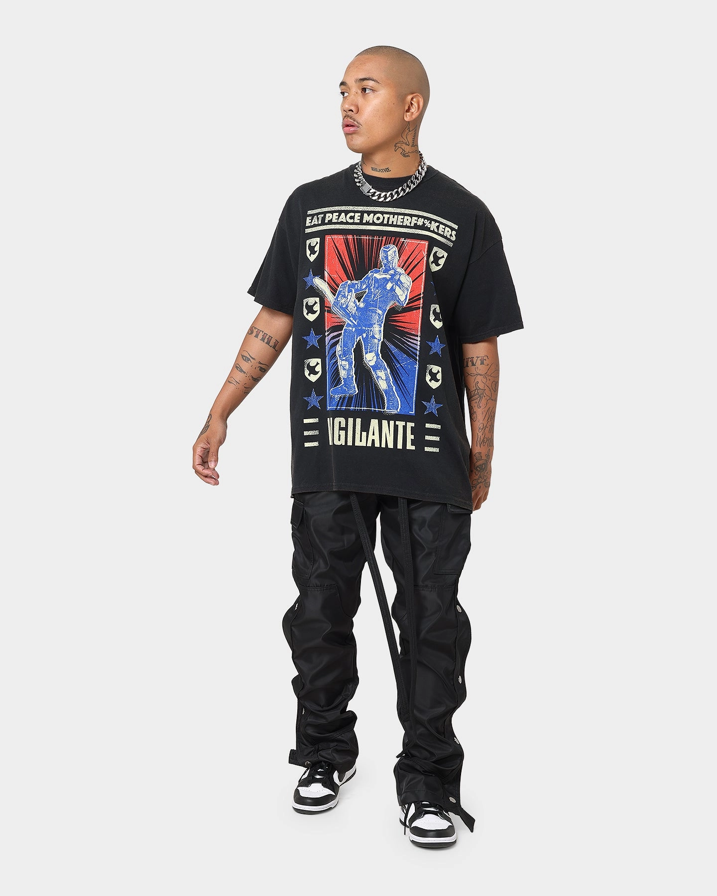 Goat Crew X Peacemaker Vigilante Vintage T-Shirt Washed Black Timeless Look Lightweight Style