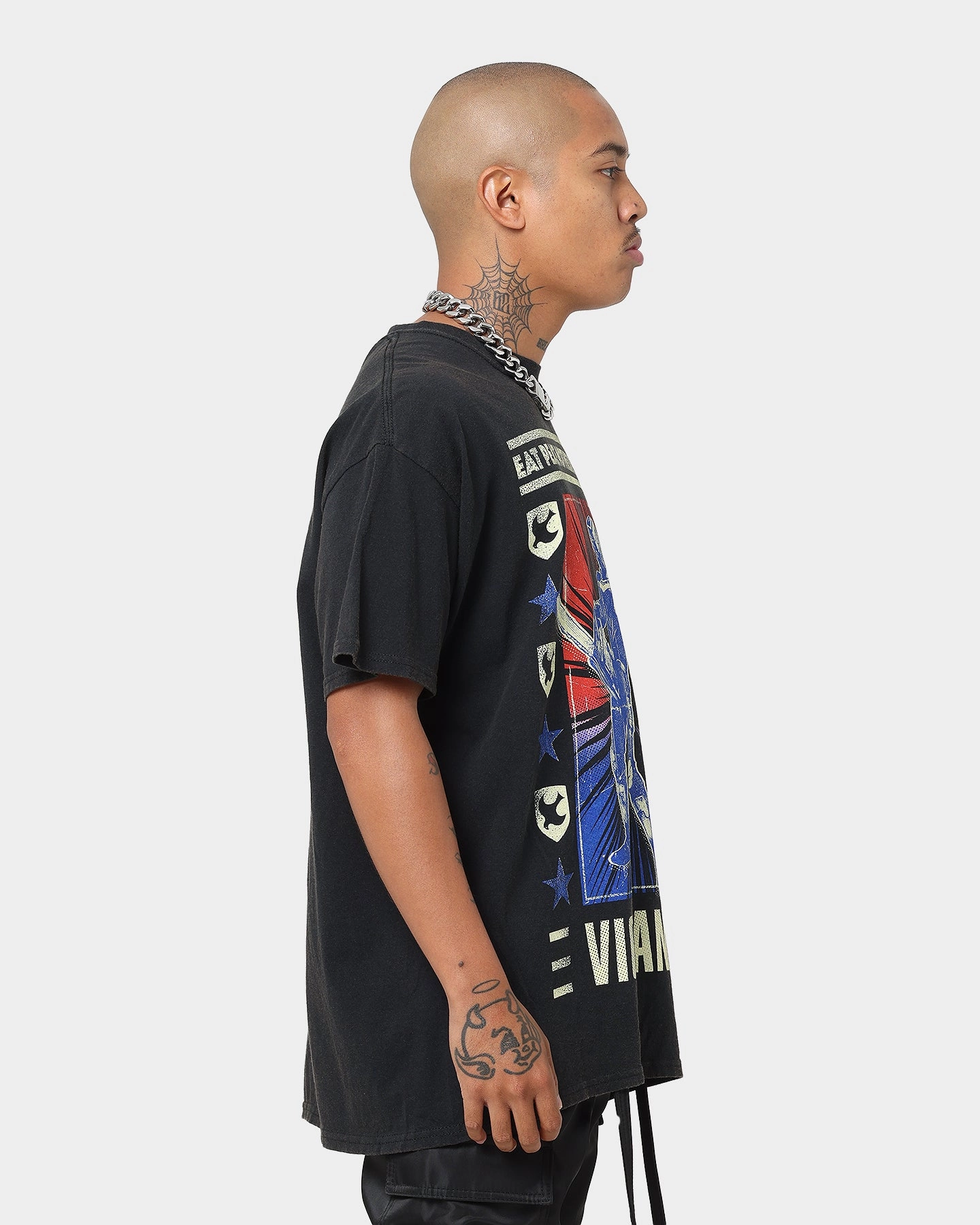 Goat Crew X Peacemaker Vigilante Vintage T-Shirt Washed Black Timeless Top