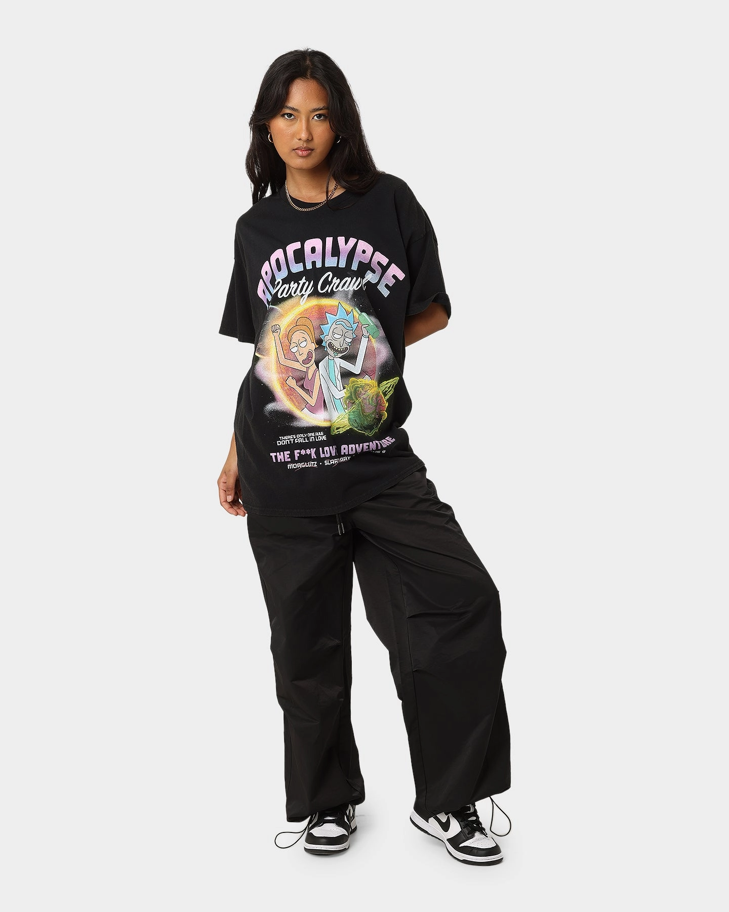 Casual everyday wear Goat Crew X Rick And Morty Apocalypse Vintage T-Shirt Black Wash