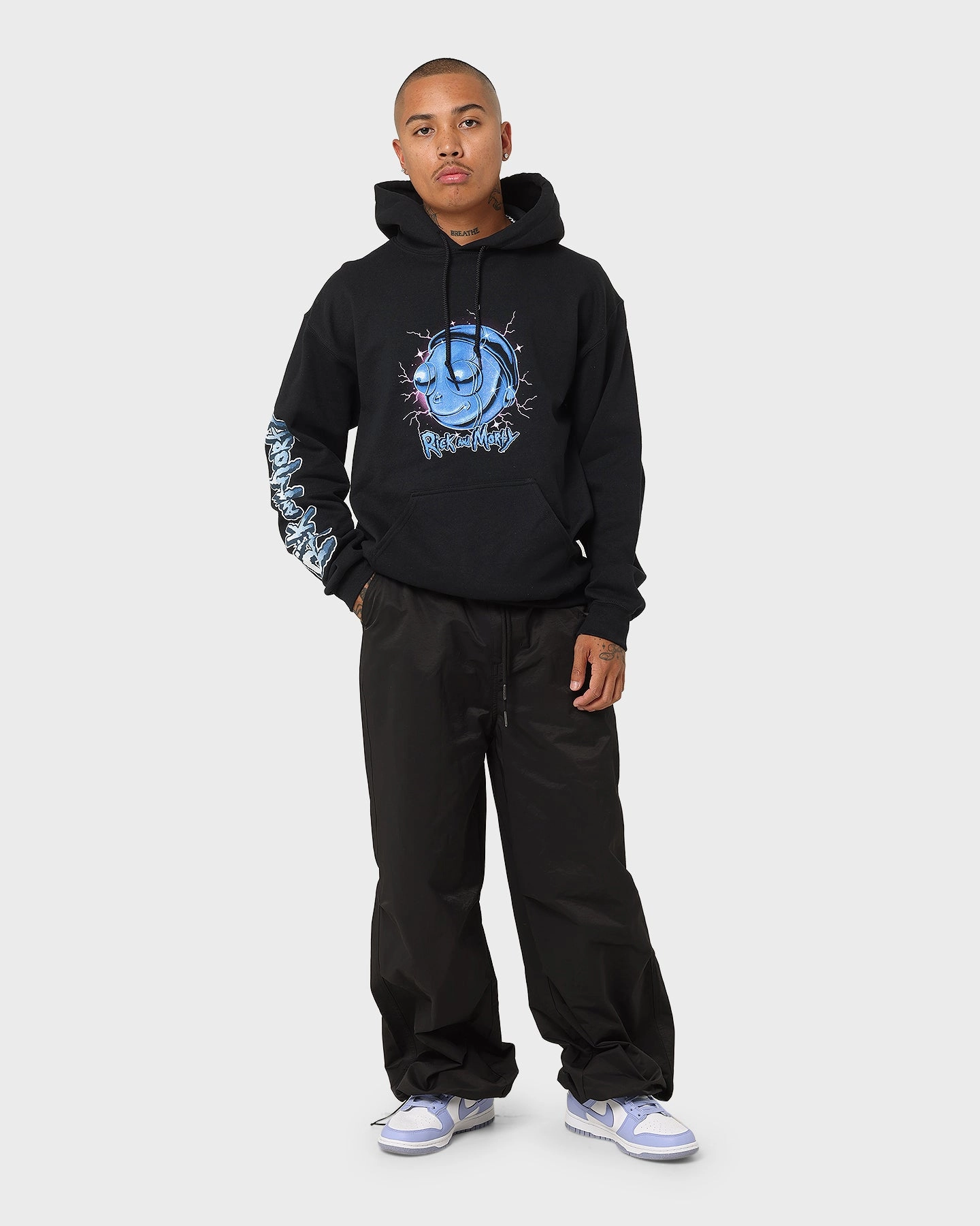 investment piece Prayer Goat Crew X Rick And Morty Chrome Heads Hoodie Black